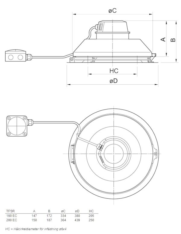 Systemair TFSR 200 EC svart-5523