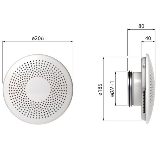 Tilluftsventil vägg BOR-R-125-SW-451426