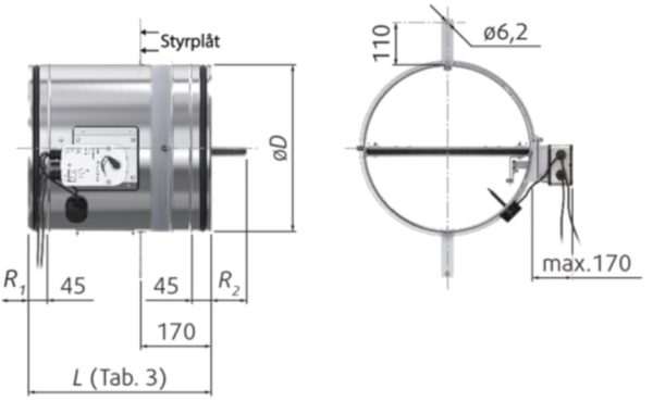 Brandgasspjäll Systemair PKIR 125-2020